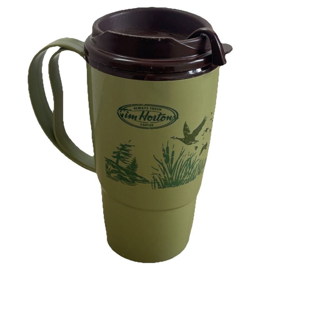 Tim Hortons Thermo-Serve 20 oz Coffee Tumbler Travel Mug Canada Geese Made USA